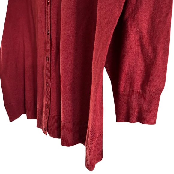 NWT Emaline Red Button Down Cardigan Round Neck Sweater Size 1X - Picture 4 of 9